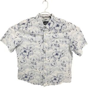 Chaps Untucked Hawaiian Shirt Mens 2XL Go Button Up Floral Tropical Resort Aloha